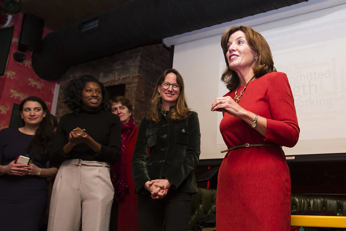 New York Lt. Governor Kathy Hochul shares insights from her dynamic political career with Emerge members. New York, NY. 2017