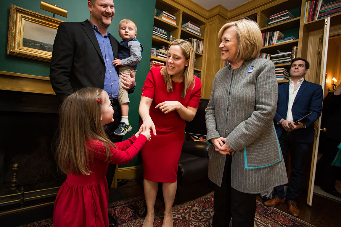 Hillary Clinton with founder of Vote Mama, Liuba Gretchen Shirley and family. New York, NY, 2018