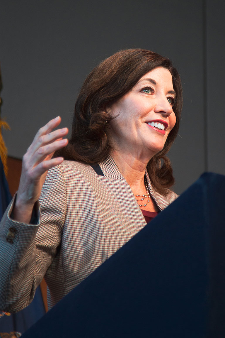  Lt. Governor Kathy Hochul delivers the Women's Justice Agenda at Lincoln Center. New York, NY, 2019 