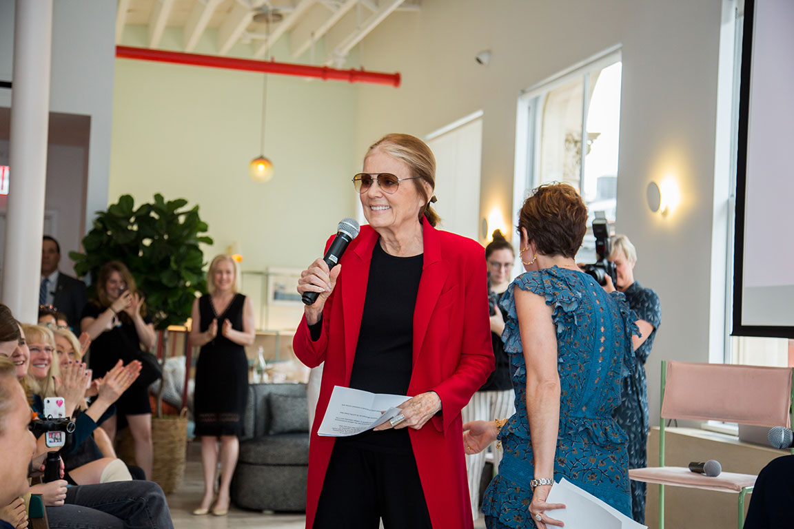 Gloria Steinem introduces Senator Kirsten Gillibrand at The Soho Wing. June 5, 2019.