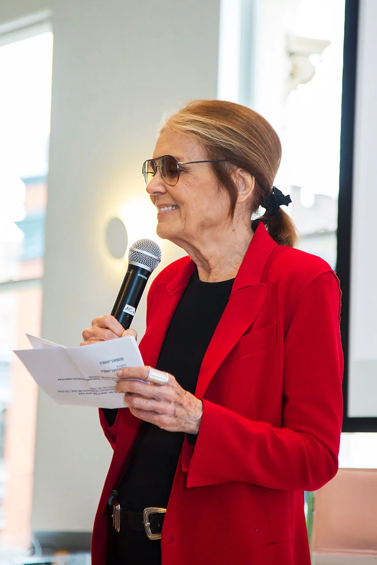 Gloria Steinem stresses to the crowd at The Wing that Kirsten Gillibrand would repeal the Hyde Amendment and codify Roe as president. (Quote from Twitter: @emmaladyrose)
