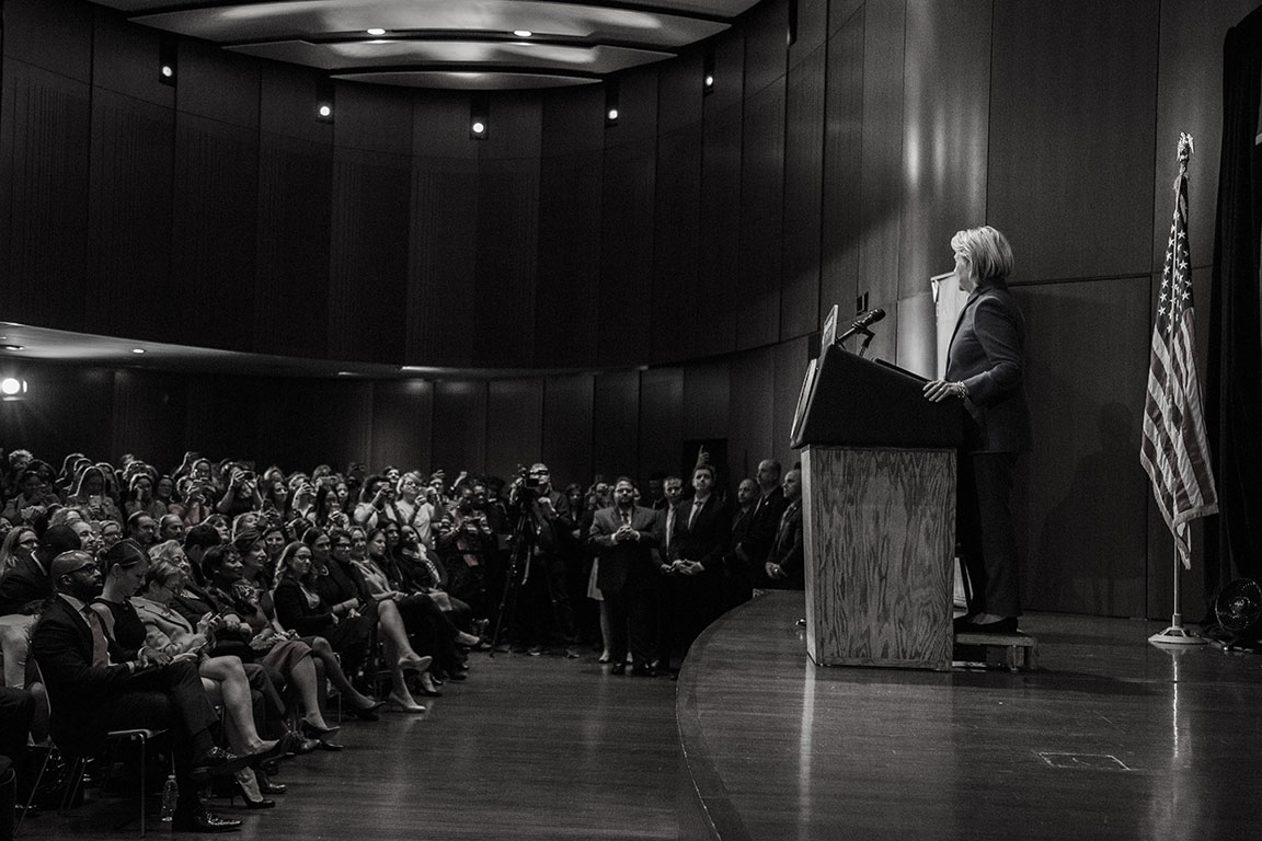  Secretary Hillary Clinton speaks at the launch of New York’s Women’s Justice Agenda, New York, NY, 2018 