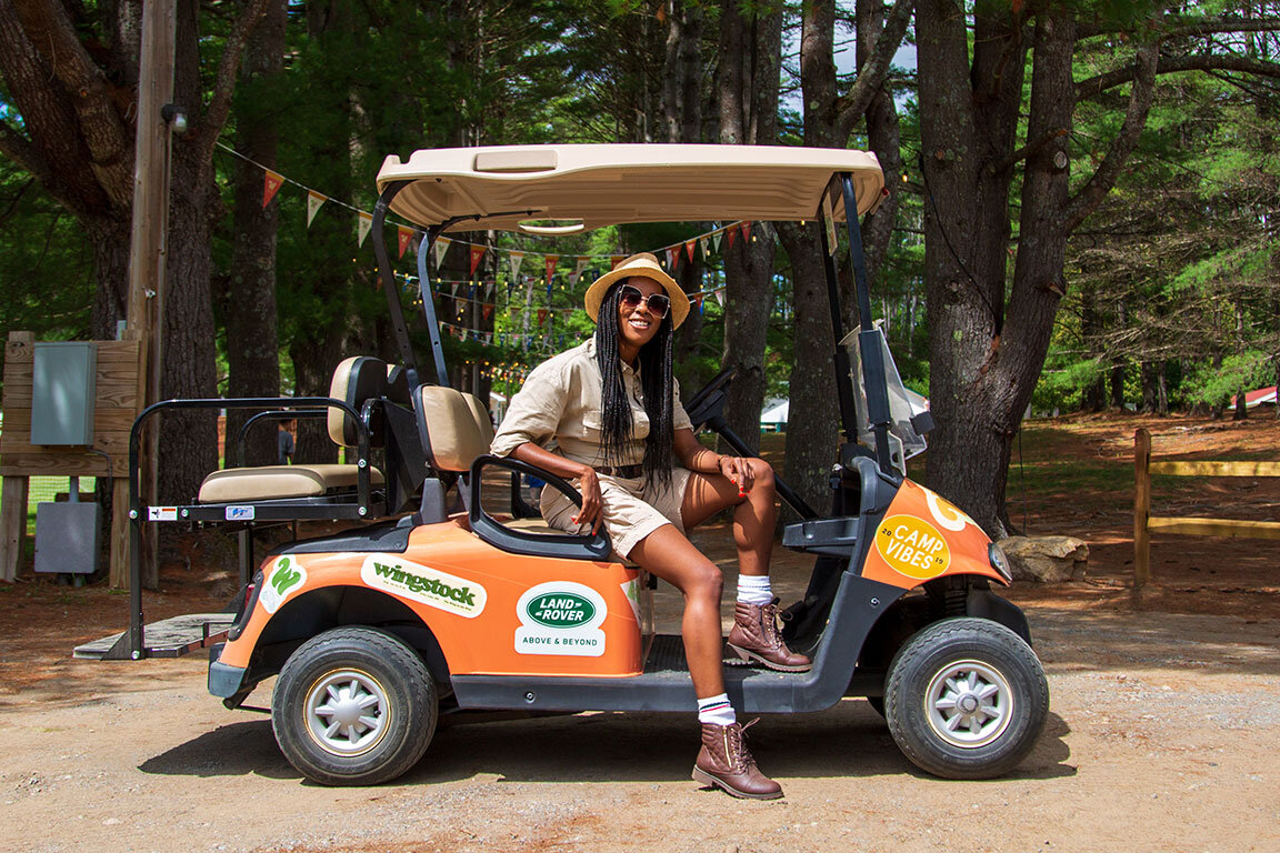  Comedian Lisa Beasley at The Wing’s ‘Camp No Man’s Land’ in partnership with Land Rover U.S.A., Adirondacks, New York 