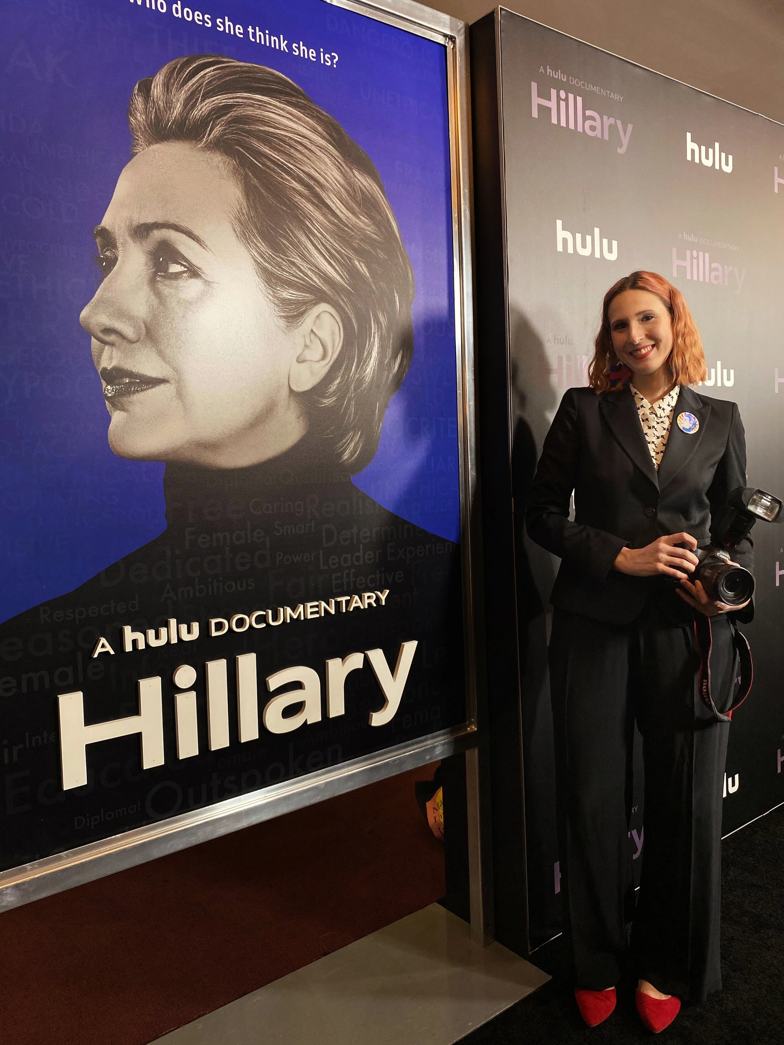 Kristen Blush behind the scenes on the red carpet at Hillary on Hulu, New York, NY, 2020