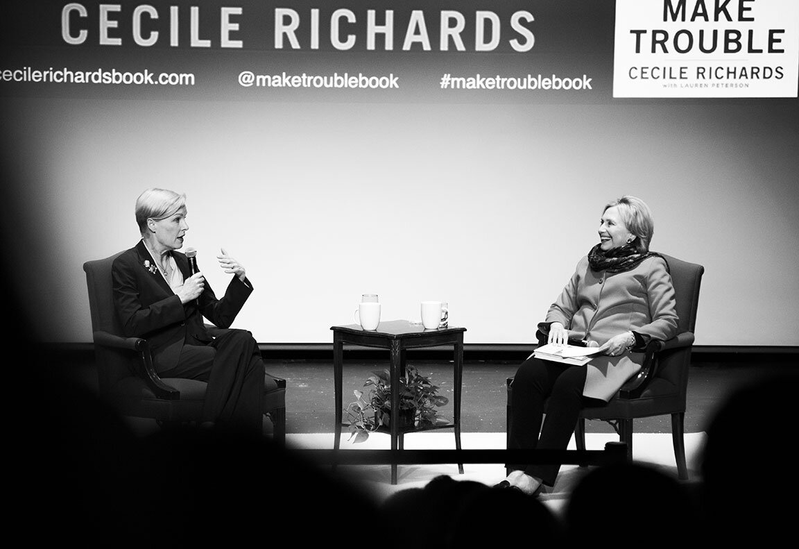  Q &amp; A session with Cecile Richards and Secretary Hillary Clinton during Richard’s book tour. Chappaqua, NY 2018 
