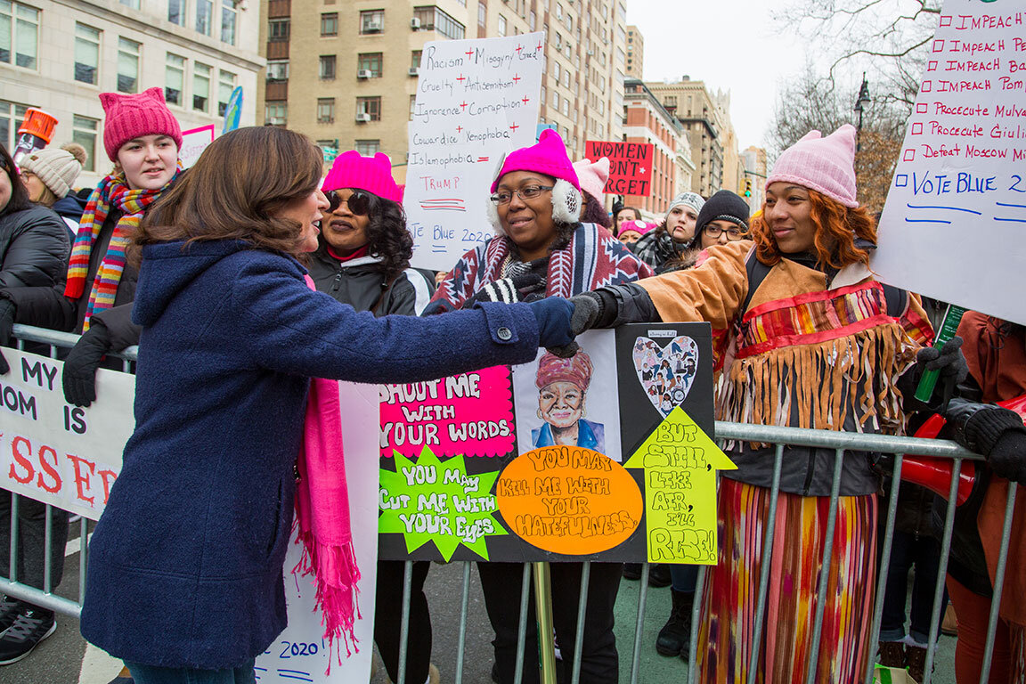  Governor Kathy Hochul attends the Women’s March 2020. This photograph has appeared in official mailers and on social media for the Governor's campaigning, New York, NY 