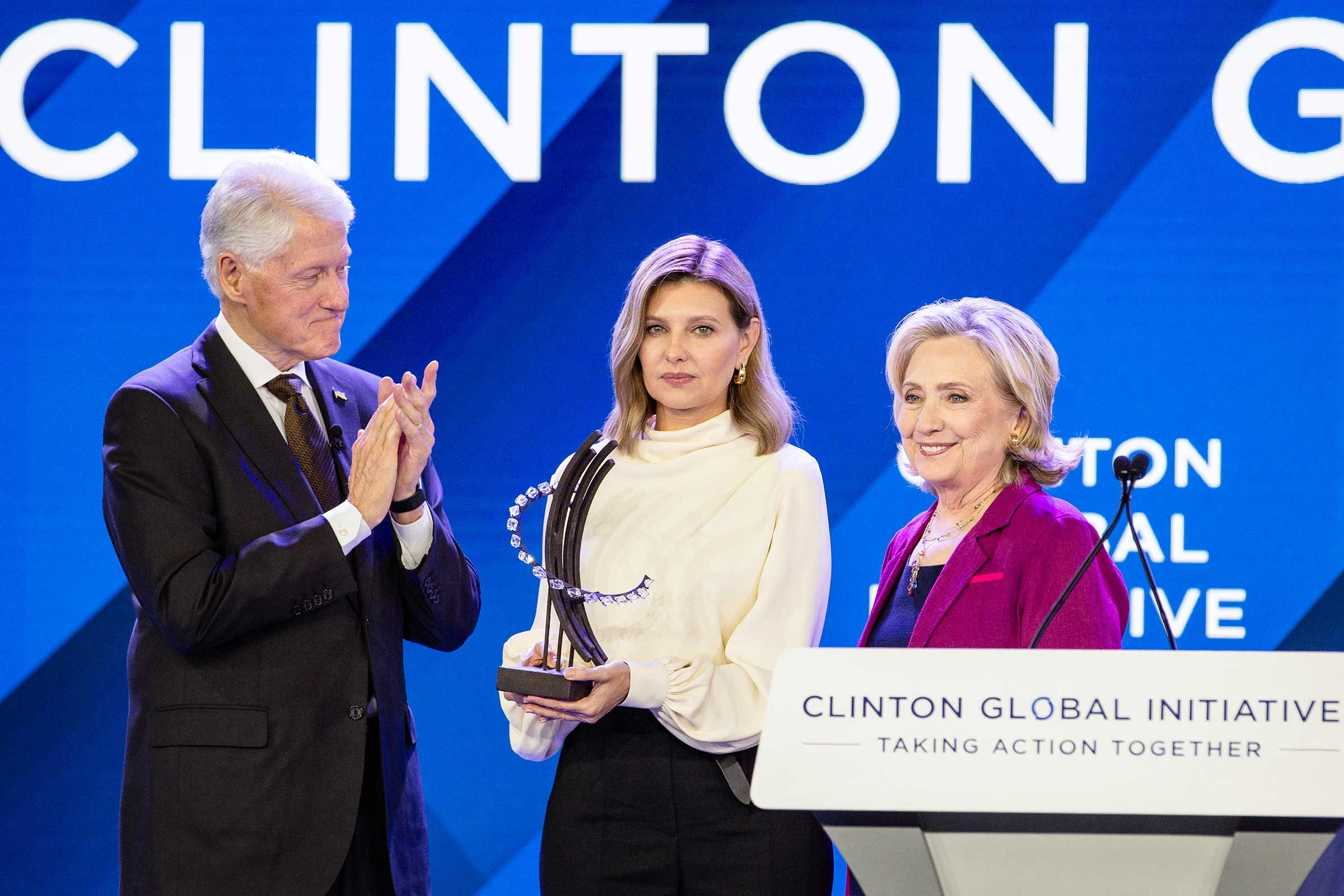  First Lady of Ukraine, Olena Zelenska, received the 2023 Clinton Global Citizen Award from the Clinton Foundation at the Clinton Global Initiative, New York, NY 
