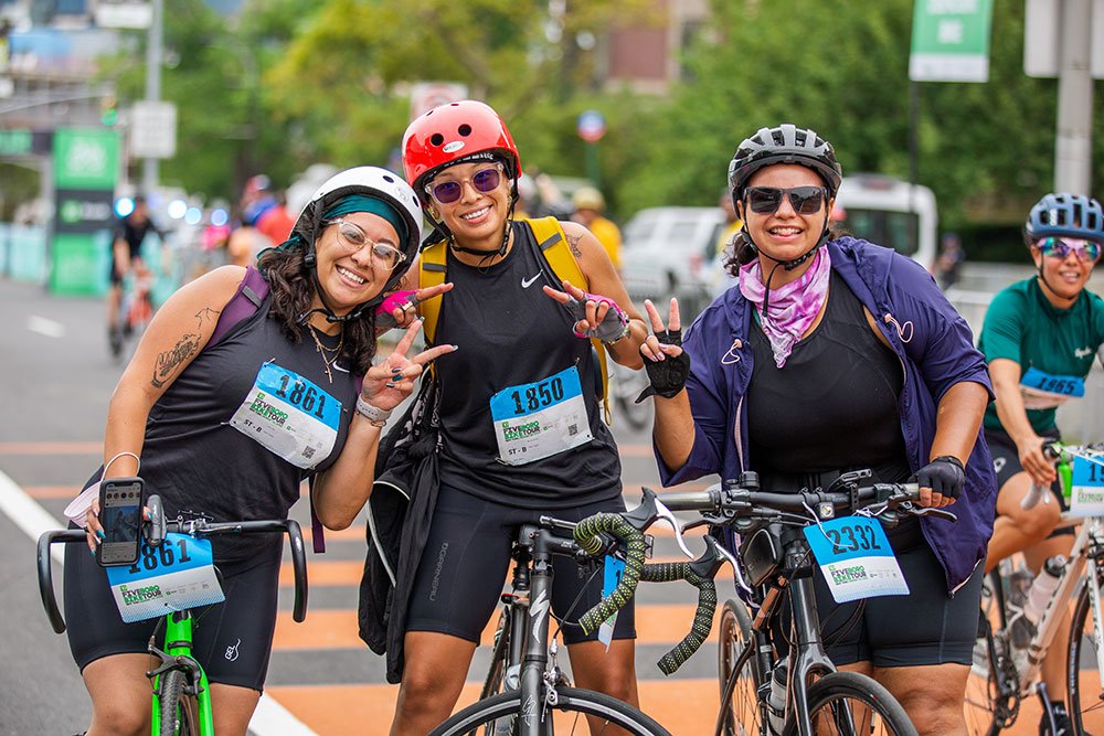  TD Five Boro Bike Tour cyclists cross the finish line, for Bike New York, Staten Island, NY 