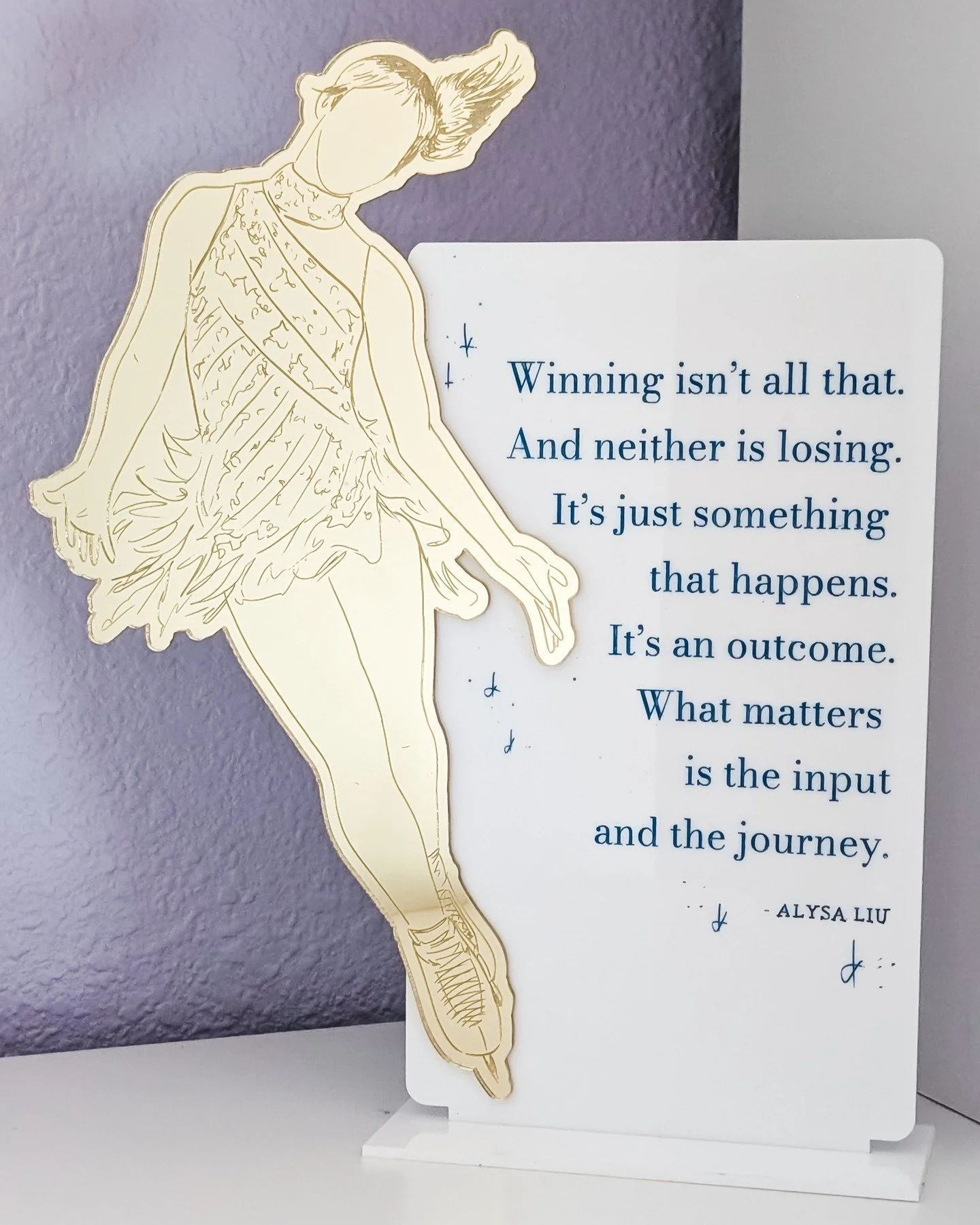 finally had time to make some personal art : inspired by @alysaxliu and her amazing olympics performance! her attitude towards competing is so refreshing to hear, especially as a mom to a competitive athlete. E even got to attend the Oakland homecomi