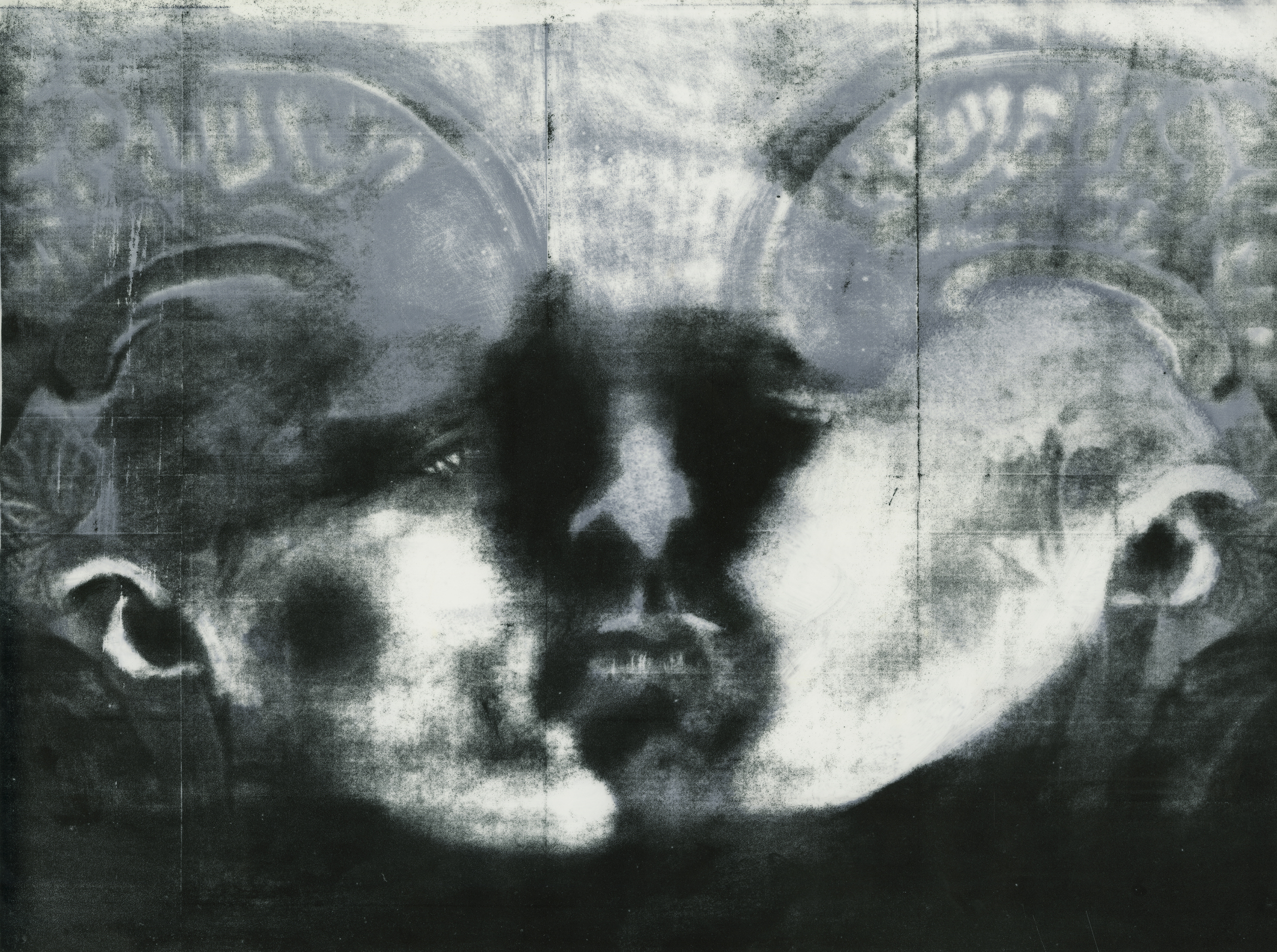  "The Scan and the Mirror," Stone lithography and silkscreen, 22" x 28," 2013 