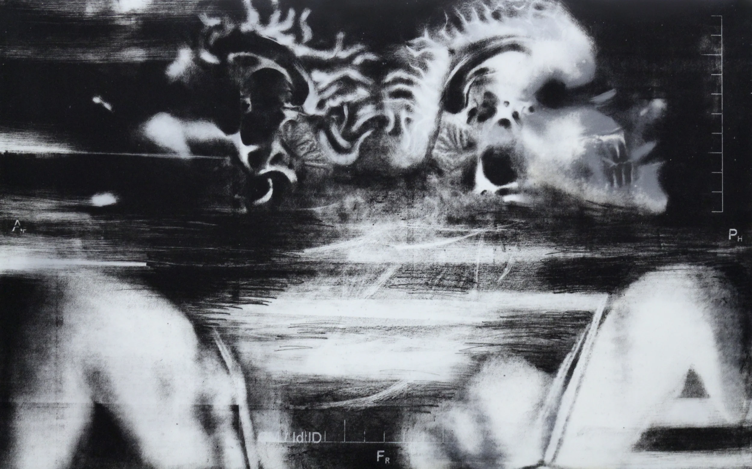 "Pulled Apart," Stone lithography and silkscreen, 29" x 32," 2015