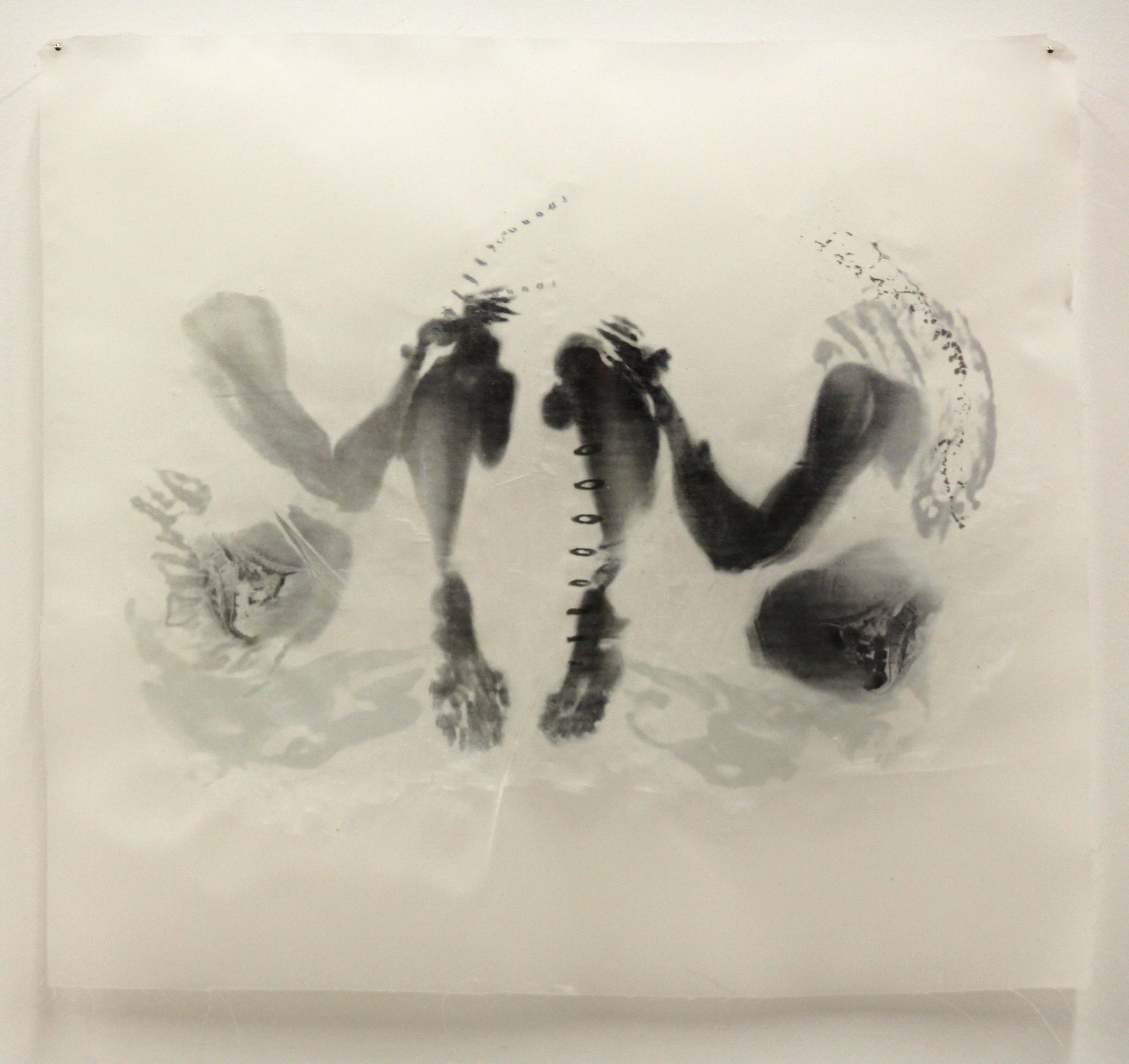  "Dualism VII," Toner transfer on waxed silk, 10" x 11," 2015 