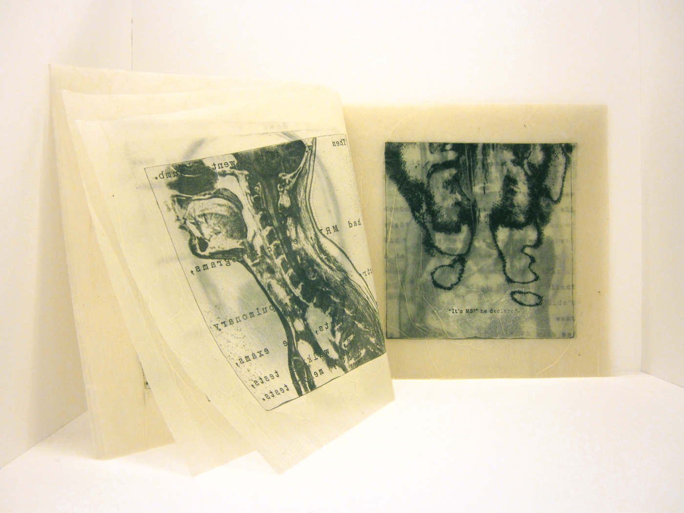 "The Importance of Dualism," Photo intaglio and encaustics, 9" x 10," 2014 