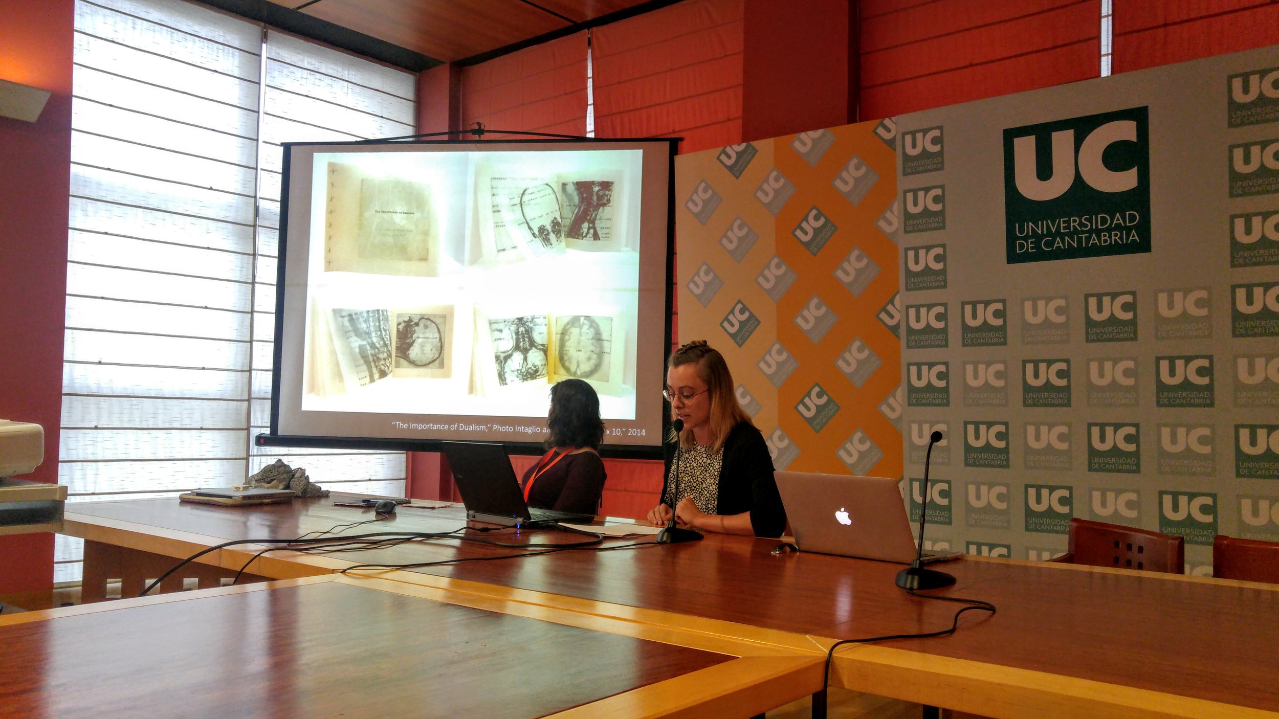 Giving my talk, “The Artist’s Book as the Patient Body.”