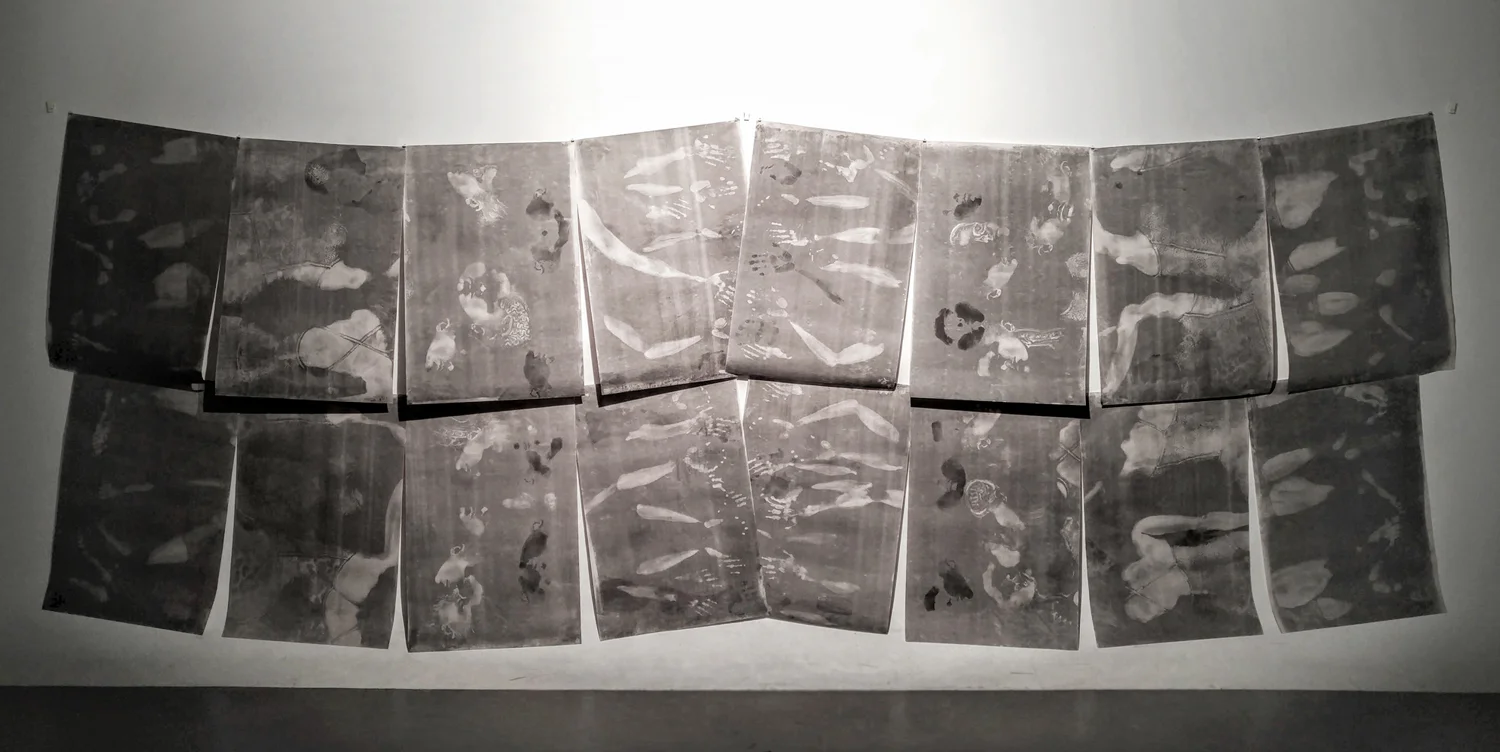 “Dermography,” Charcoal, 16’ x 6,’ 2018