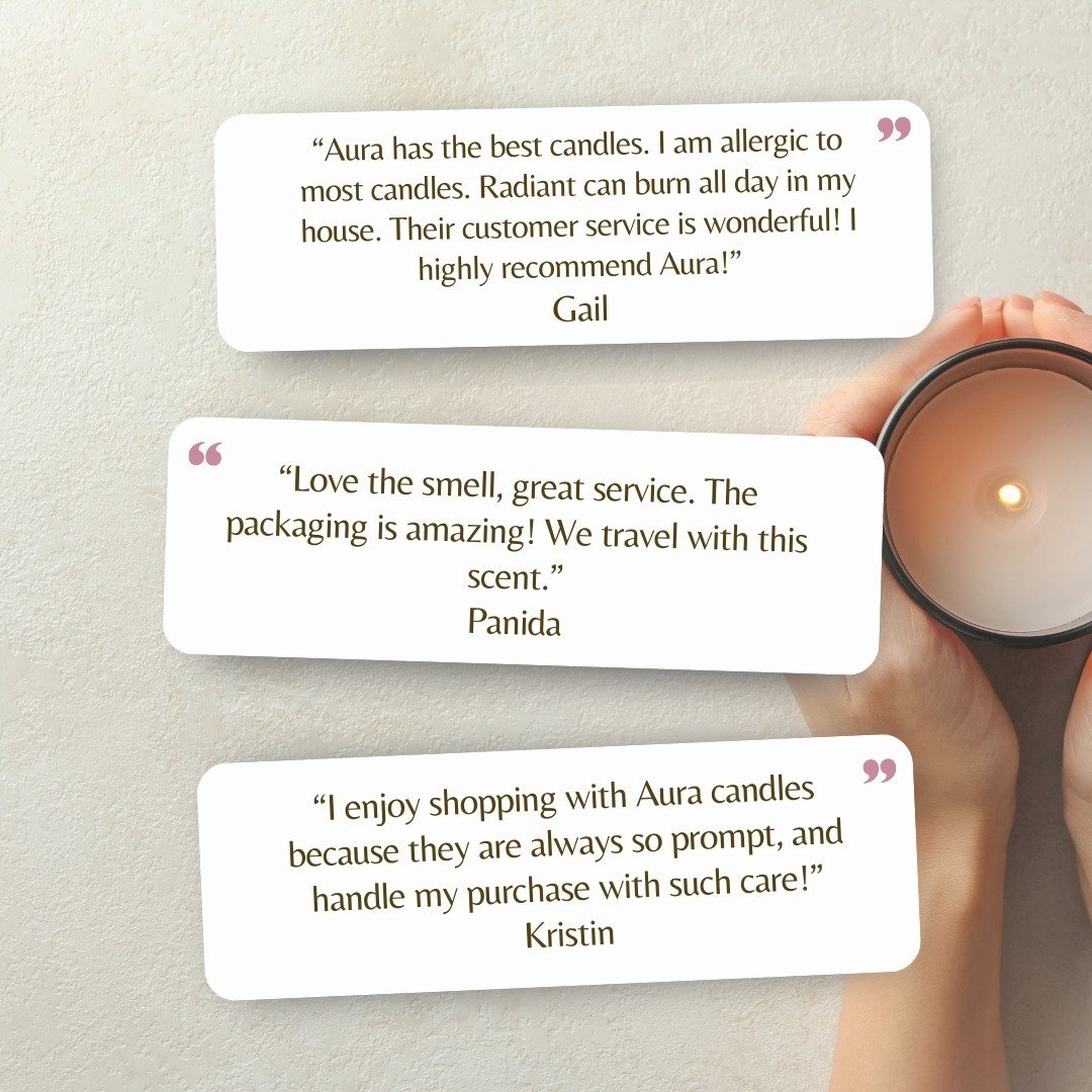 🌟 Your words are our fuel!🌟⁠
We love hearing from all of you fragrance enthusiasts and candle lovers. Your reviews help us understand what you enjoy most about our products and how we can continue to create scents that enhance your space. Thank you