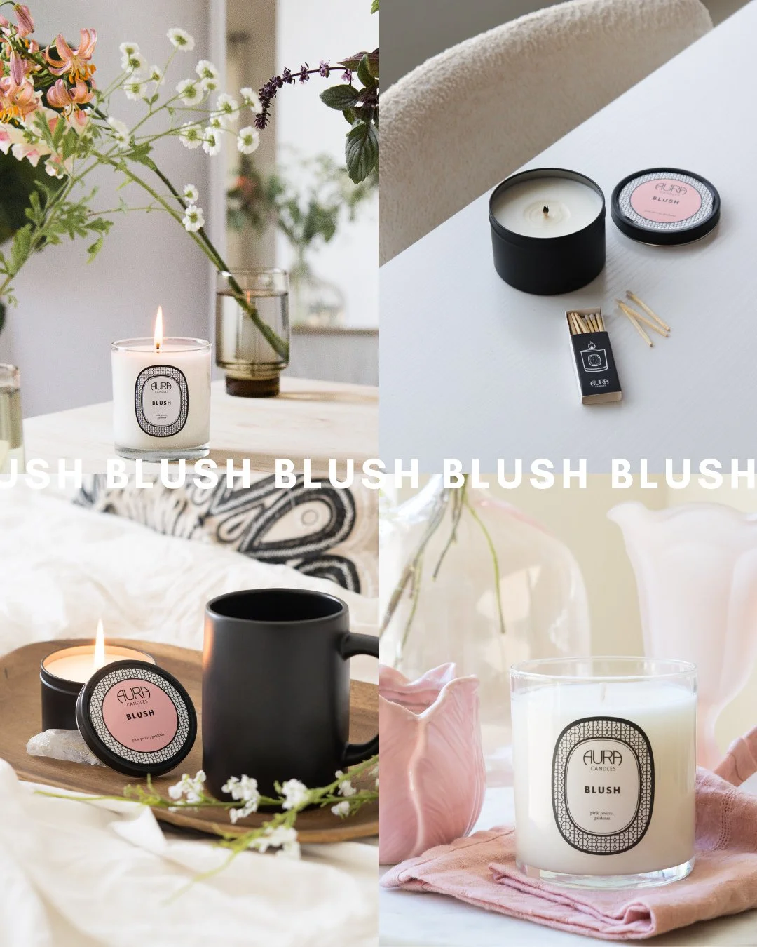 Scent Saturday: BLUSH 🌸⁠
⁠
PINK PEONY | GARDENIA⁠
⁠
A fun, flirty floral peony &amp; the smooth, creamy touch of gardenia. Playful yet elegant. Perfect for space.