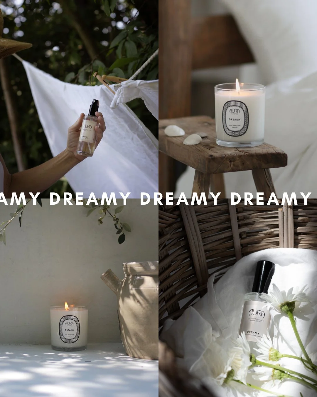 Scent Saturday: DREAMY ☁️⁠
⁠
LINEN | BLONDE CEDAR | MAGNOLIA⁠
⁠
A blend of crisp linen, warm blonde cedar, and delicate magnolia. Clean and comforting.⁠
⁠
Creates a serene, inviting atmosphere. Shop the link in our bio!⁠