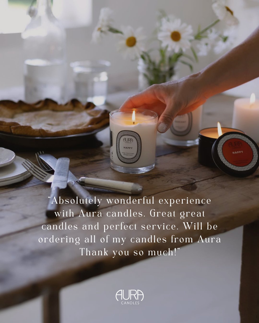 Your experience matters. ✨⁠
⁠
I don't think our customers realize how much it means to us when you share your experience with others. We wouldn't be Aura Candles without customers like you. 🤍