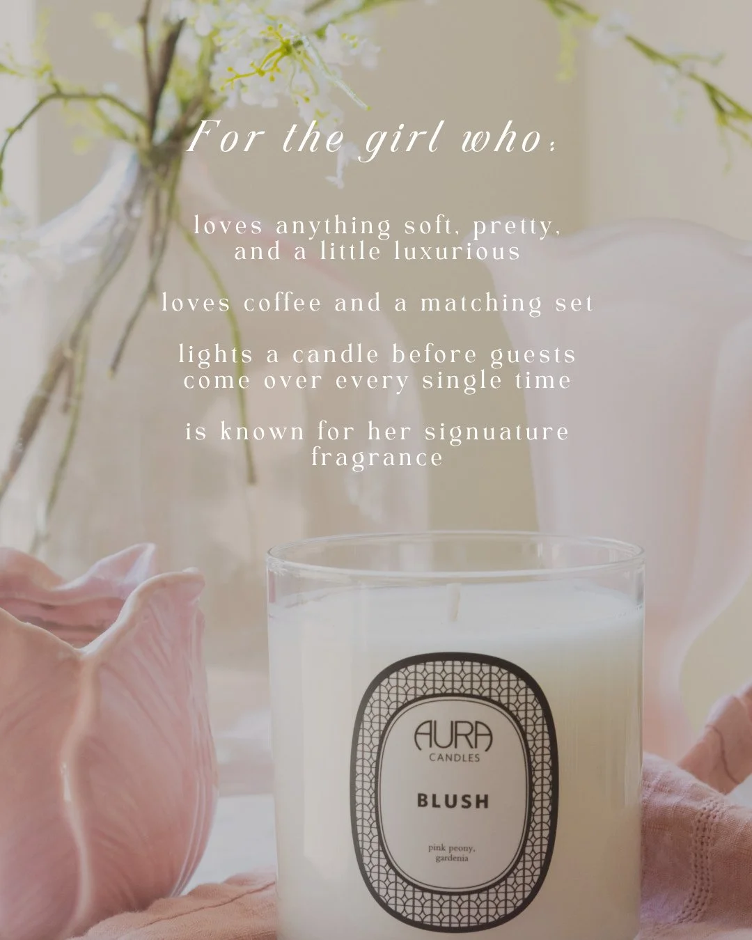 Tag a friend who gives off this vibe. She is that girl. 🌸⁠
⁠
Blush blends pink peony and creamy gardenia for a scent that feels romantic, feminine, and effortlessly inviting.⁠
⁠
Shop Blush in the link in our bio!