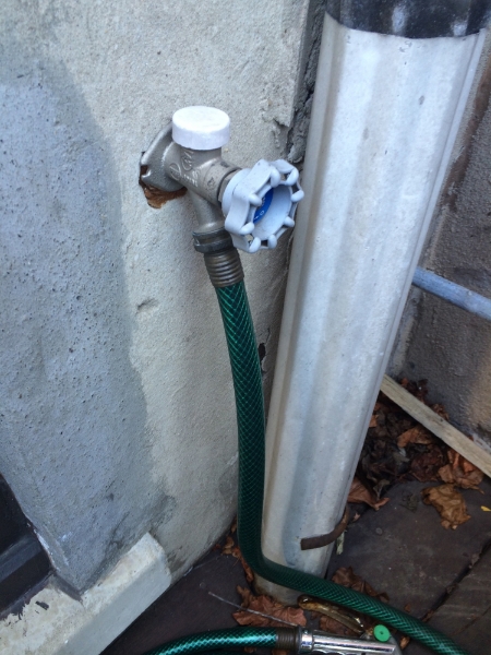 Outside faucet.