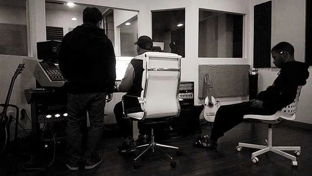 @itsjanesworld at the studio yesterday recording vocals on the band project! Special thanks to Nino!
