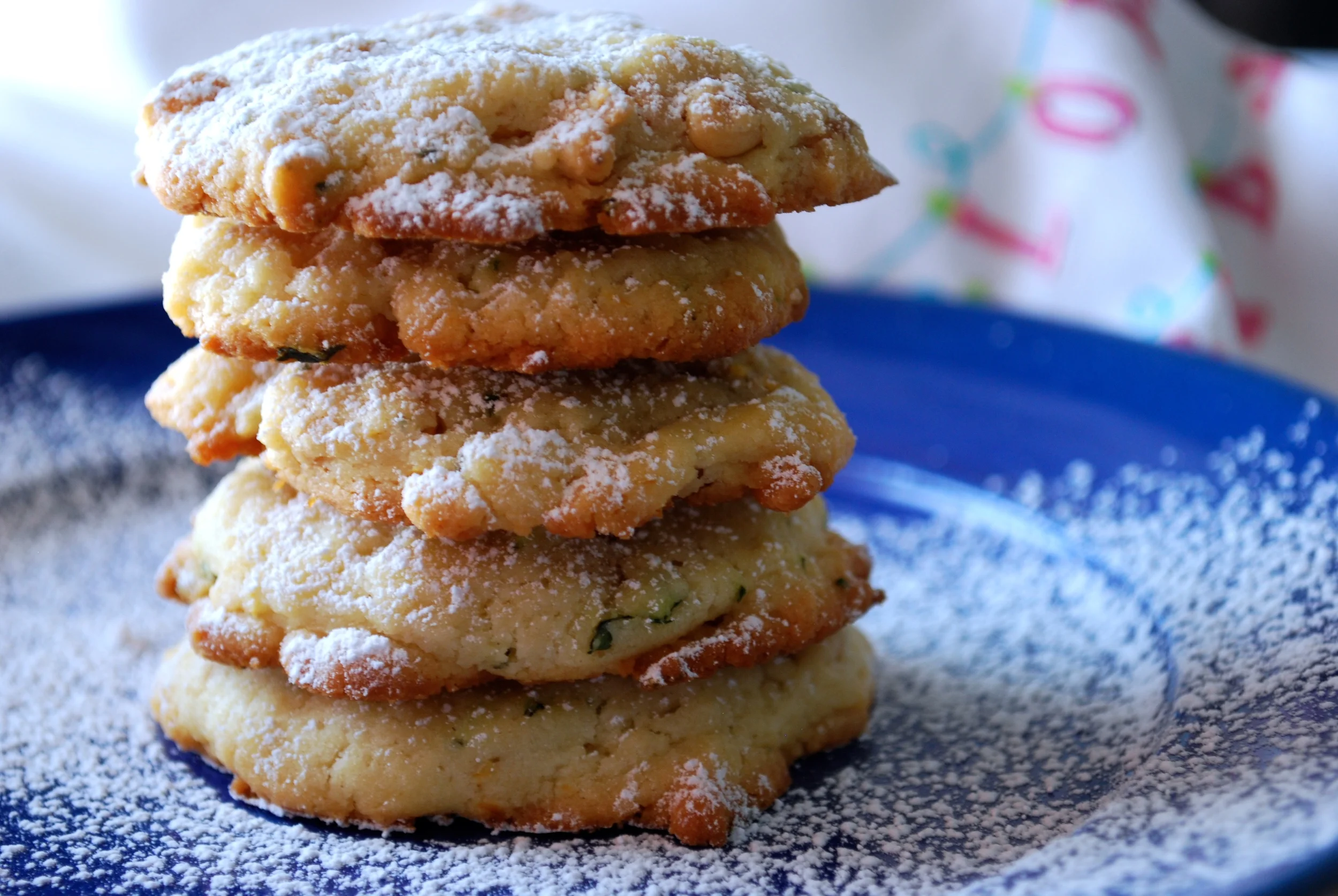 Lemon Basil Butter Cookies with Toasted Pine Nuts
