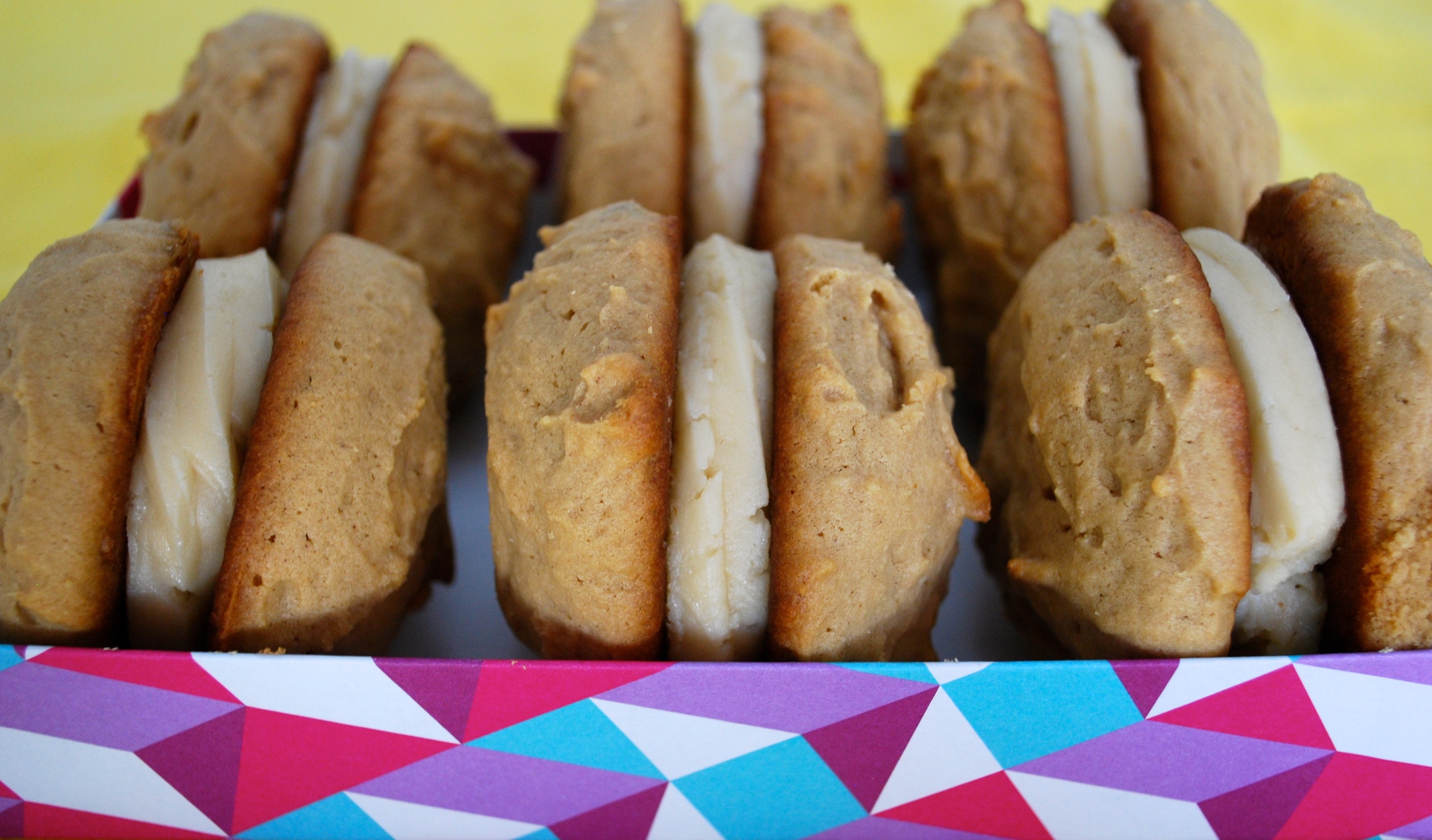 Peanut Butter Whoopie Pies with Salted Honey Vanilla Frosting