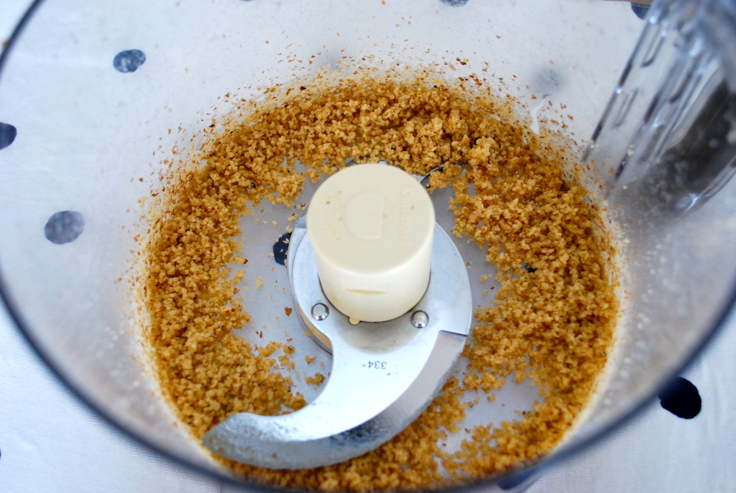 Texture of walnuts going into the burgers