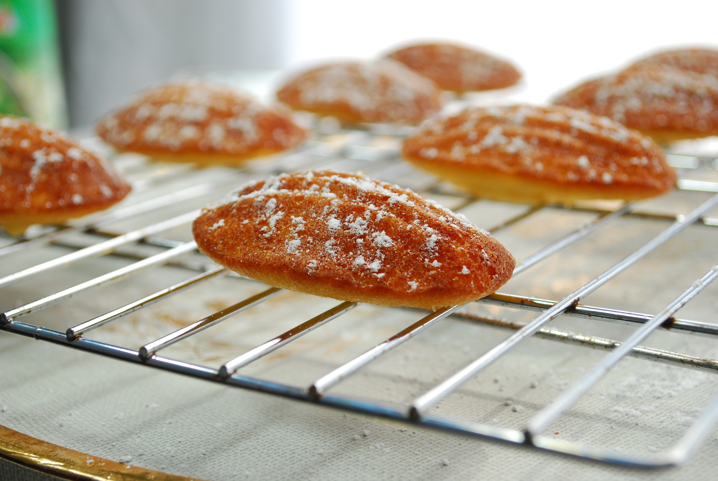 Orange Blossom Water Madeleines with Honey Pistachio Dipping Sauce