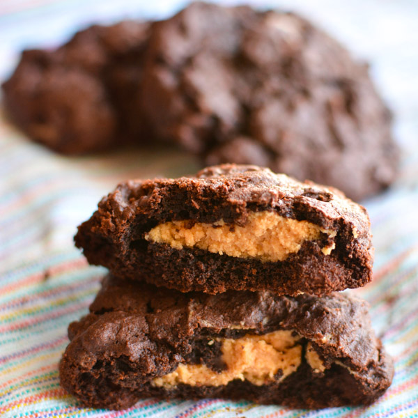Chocolate Peanut Butter Stuffed Cookies