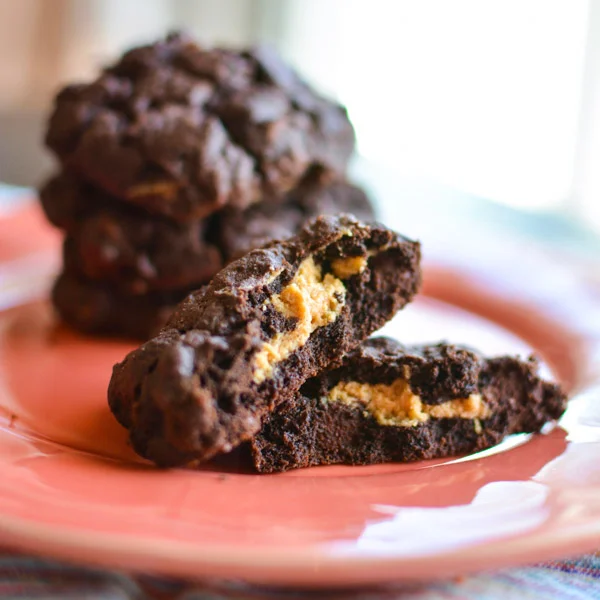 Chocolate Peanut Butter Stuffed Cookies