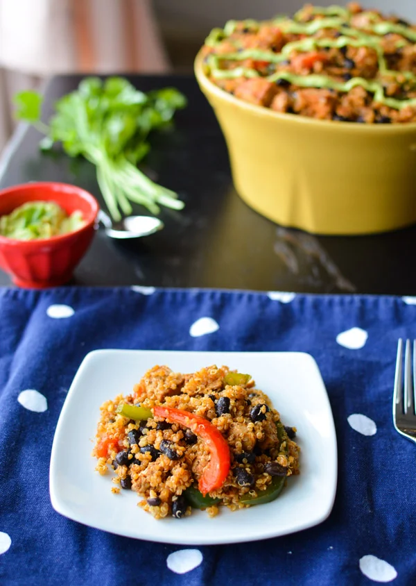 Black Bean Fajita Bowls with Avocado Sauce