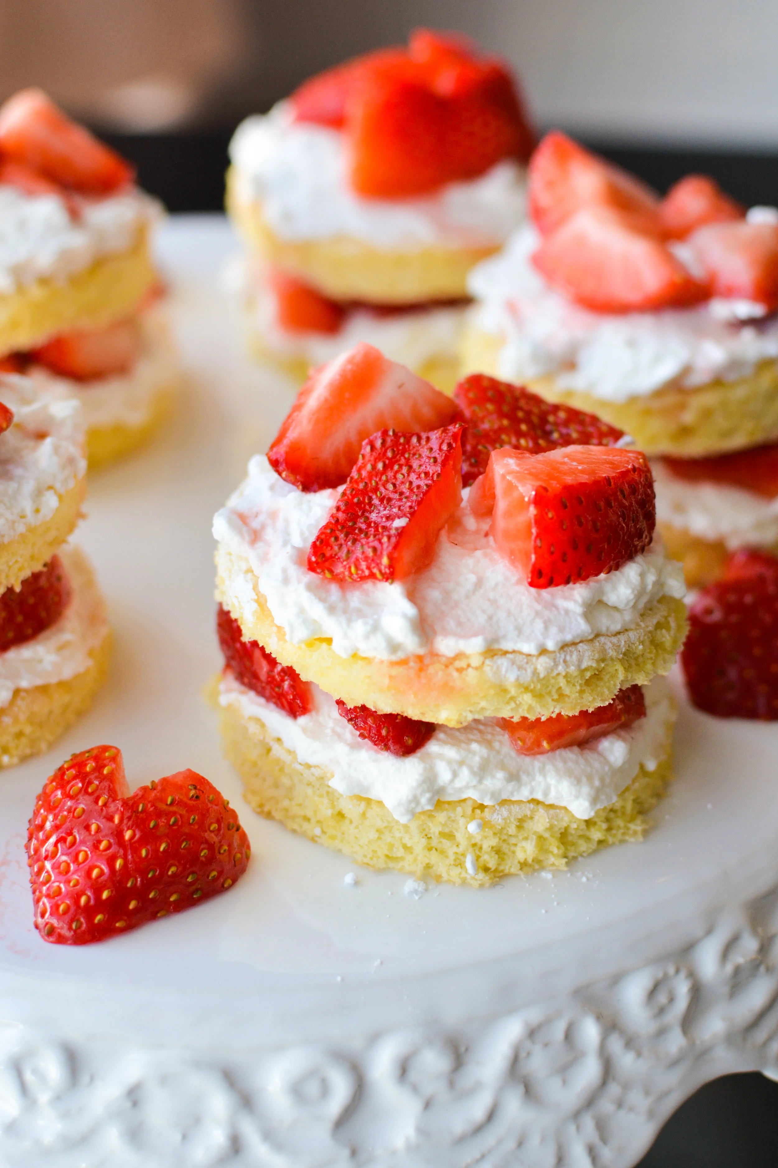 Sugared Lemon Sponge Cake with Strawberries and Whipped Cream - Kristin's Kitchen