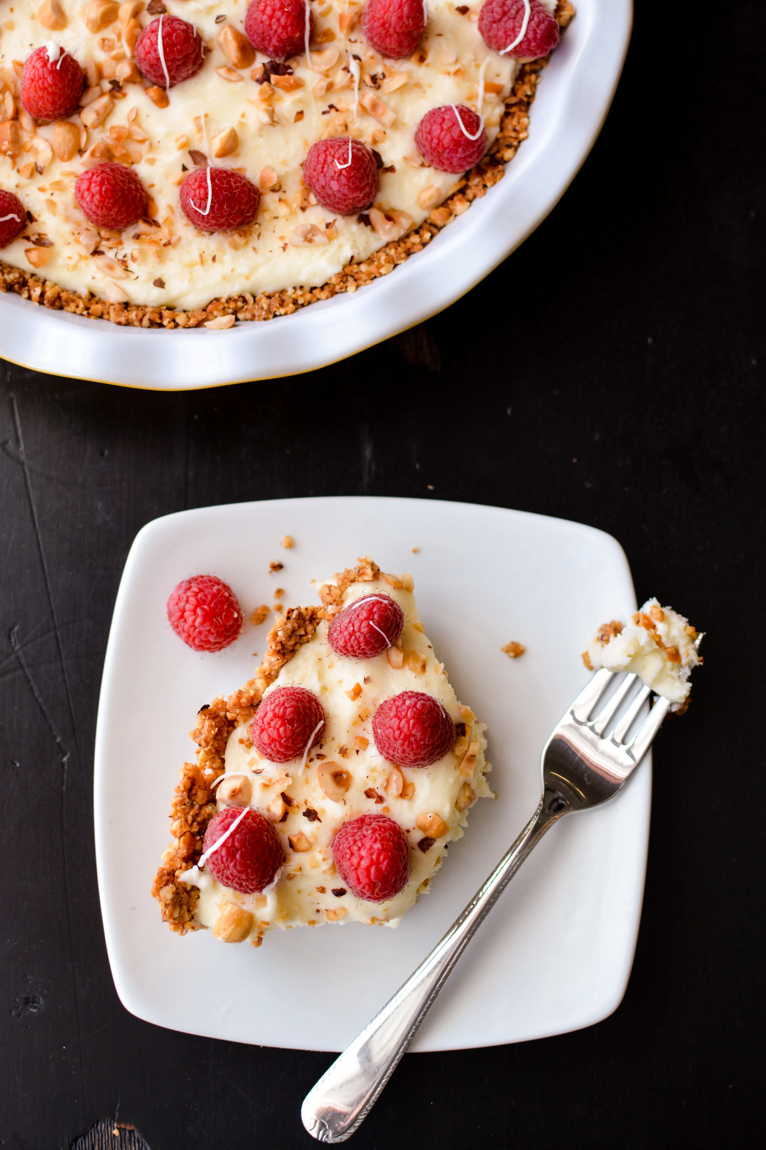 White Chocolate Cream Pie with Hazelnut Crust