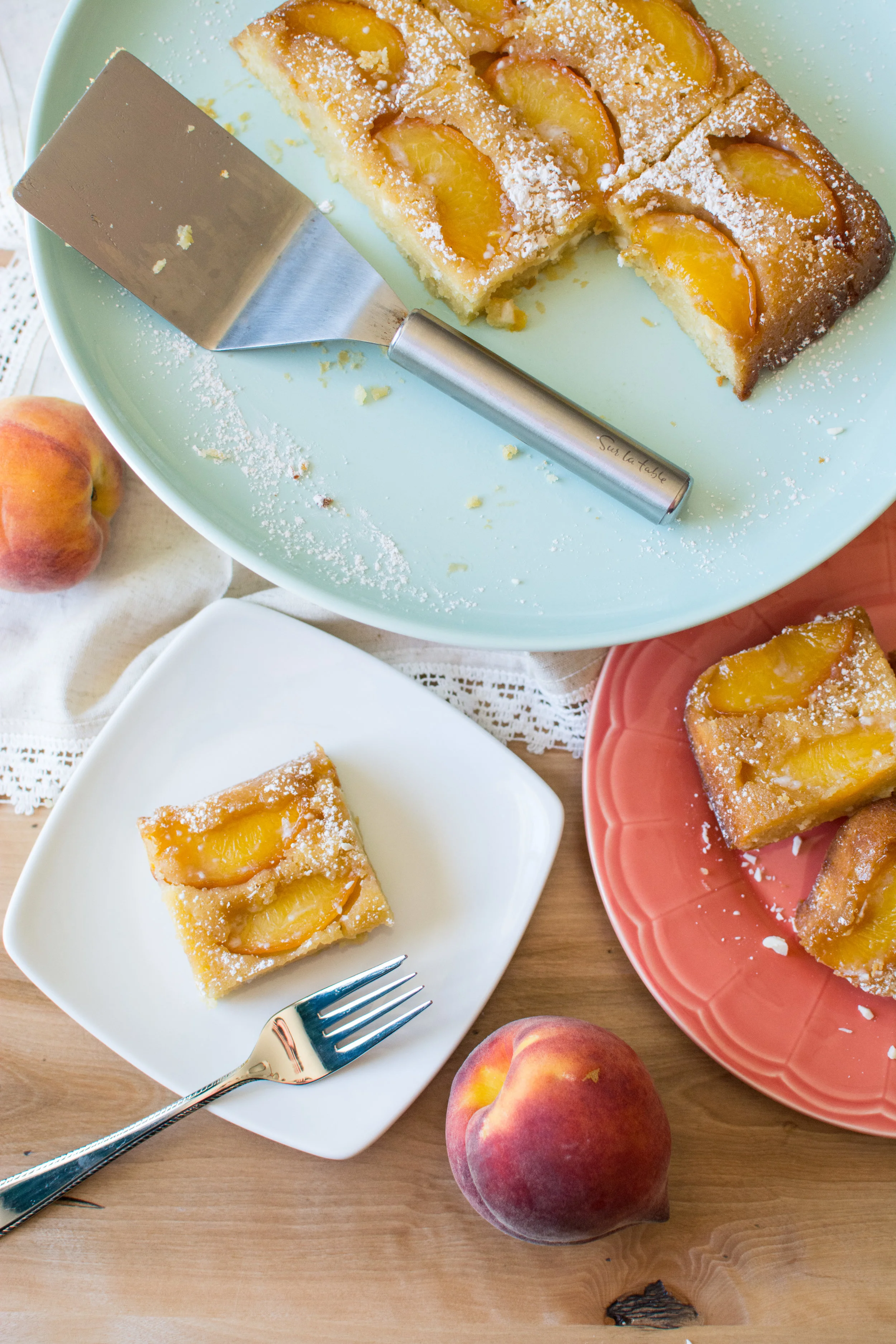Upside Down Peaches and Cream Bars
