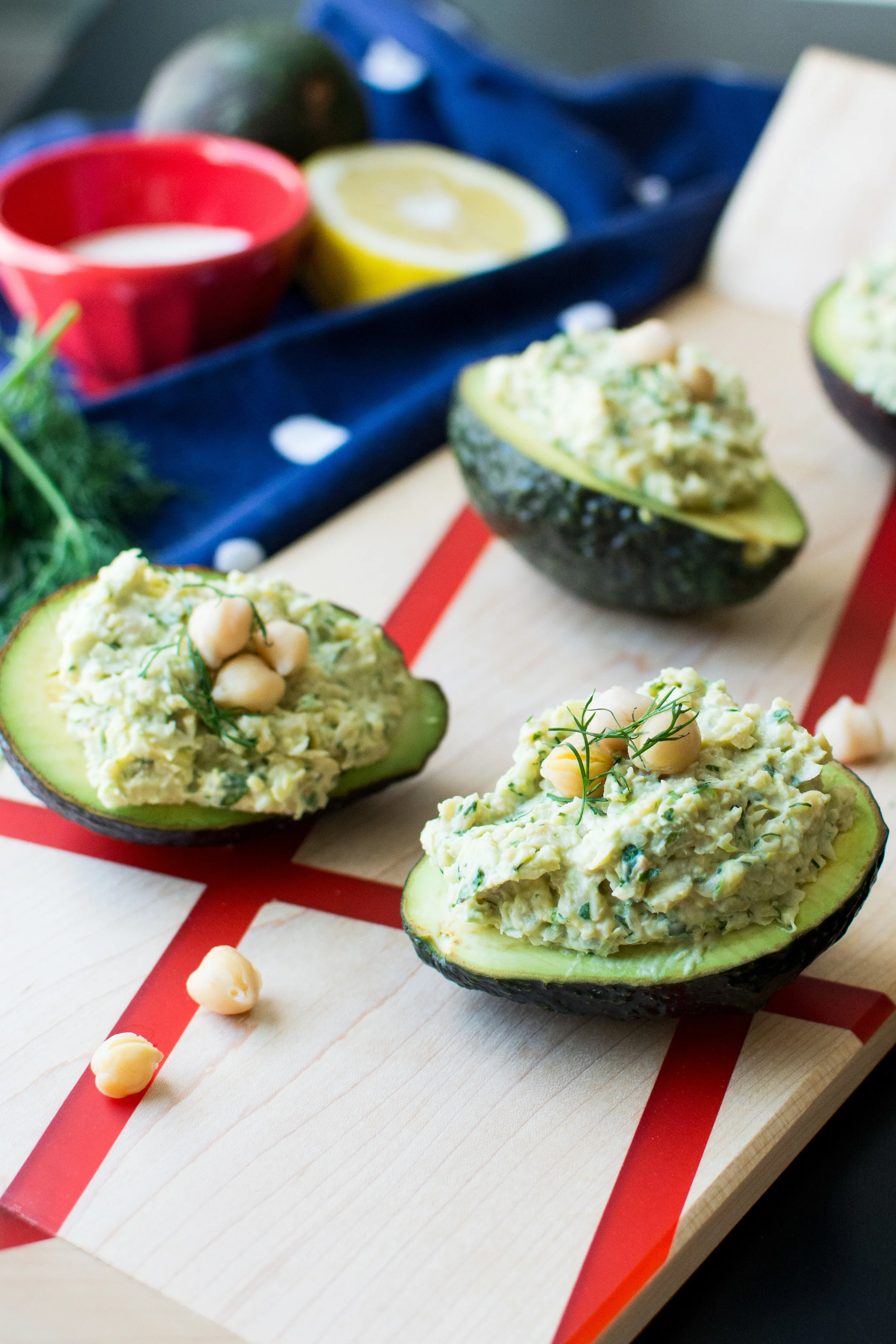 Chickpea Salad Stuffed Avocados