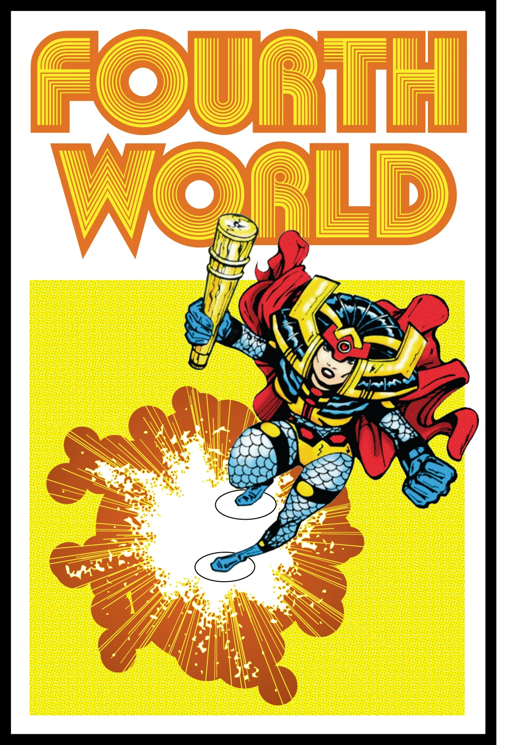 Fourth World/Big Barda ink on paper + vector w. digital colour/logo