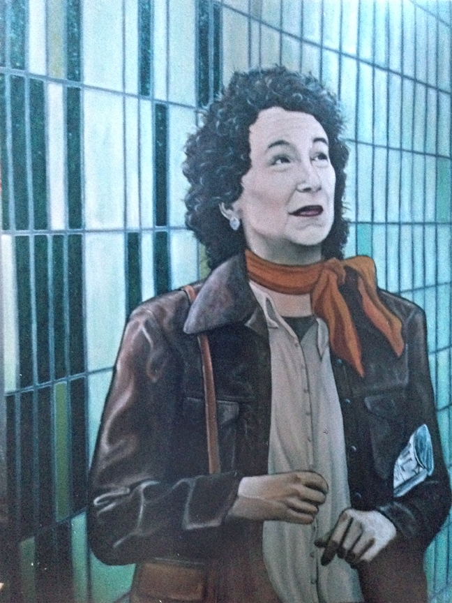   Margaret Atwood at St. Andrew Station  36x48", oil on canvas 