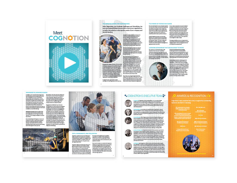 Cognotion Inc. promotional brochure 7”x10” 12-page digital booklet— design/layout (view the entire publication here)