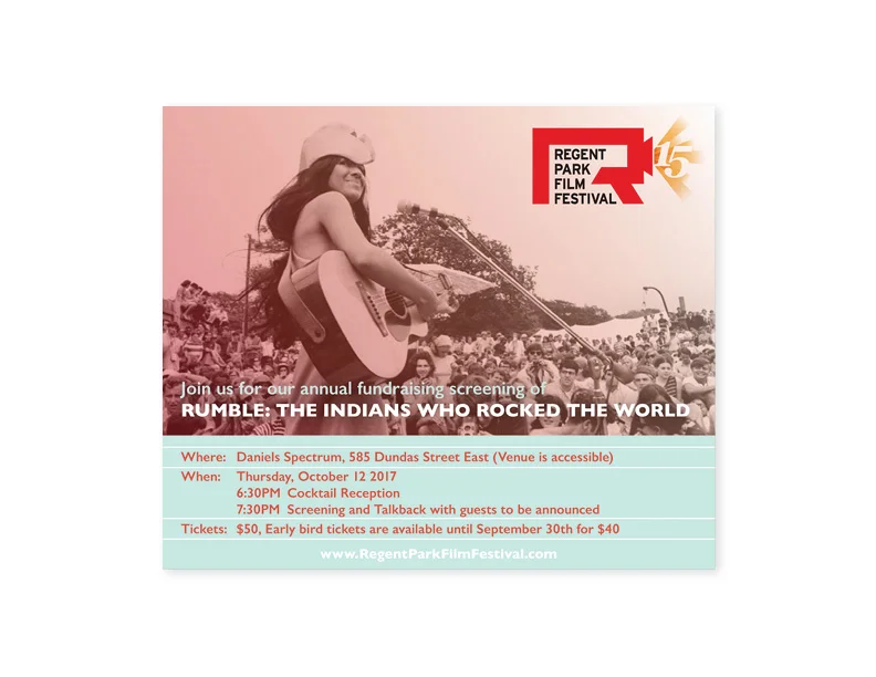 Regent Park Film Festival fundraiser invitation