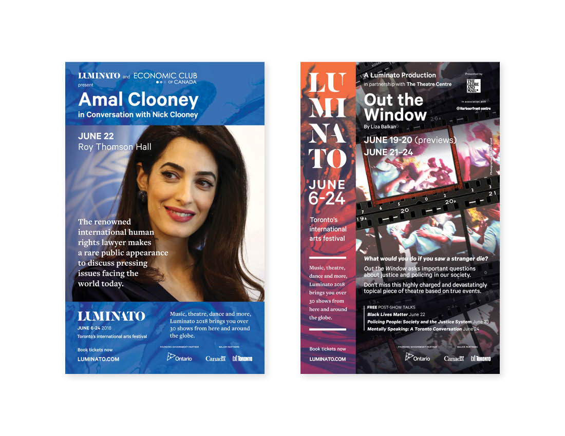 Luminato 2018 — Globe & Mail 1/4 page ads
