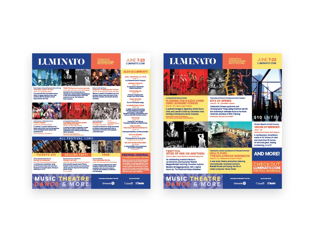 Luminato 2019 print ads — Now Magazine