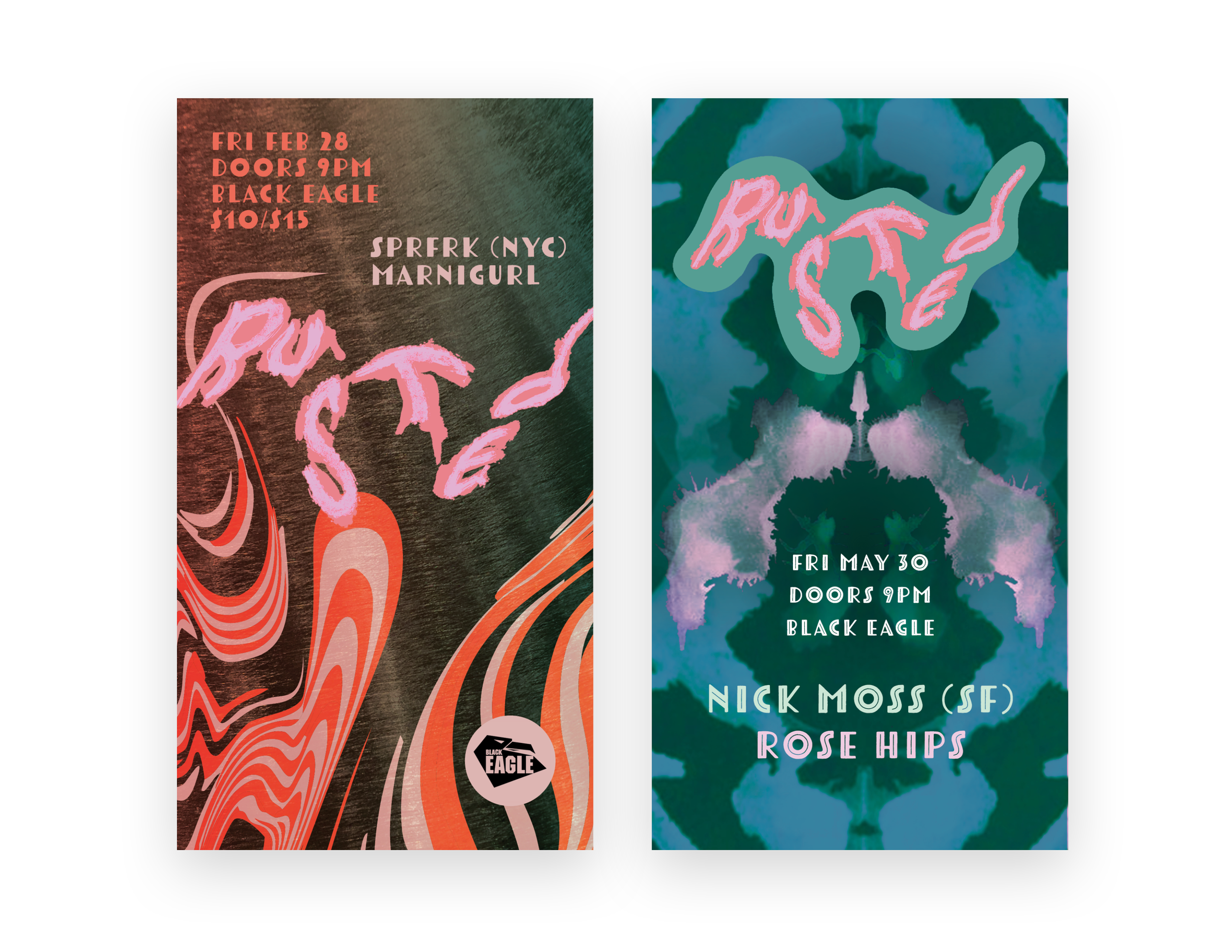 'Rusted' digital event posters