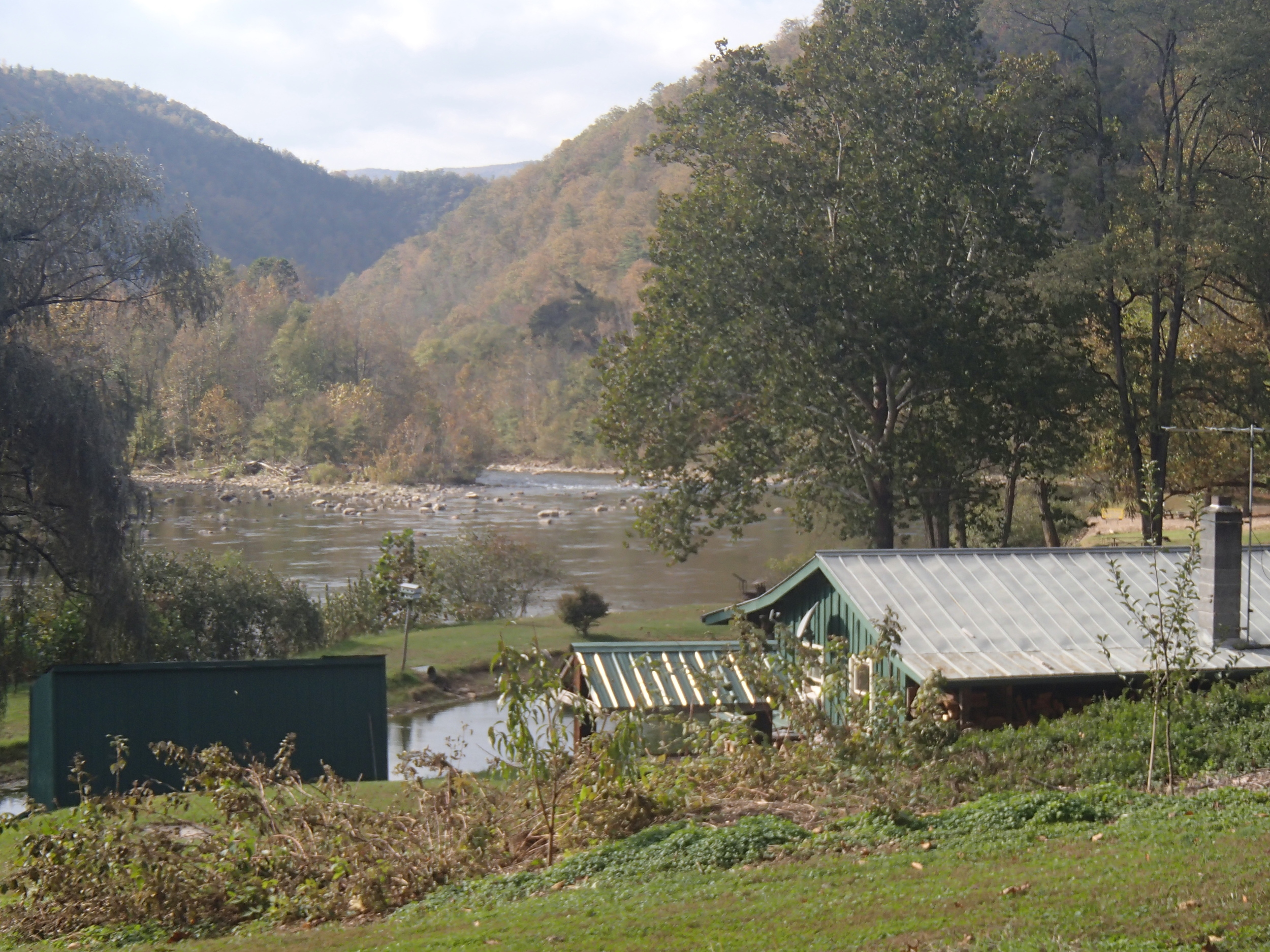 View downstream from the gardens