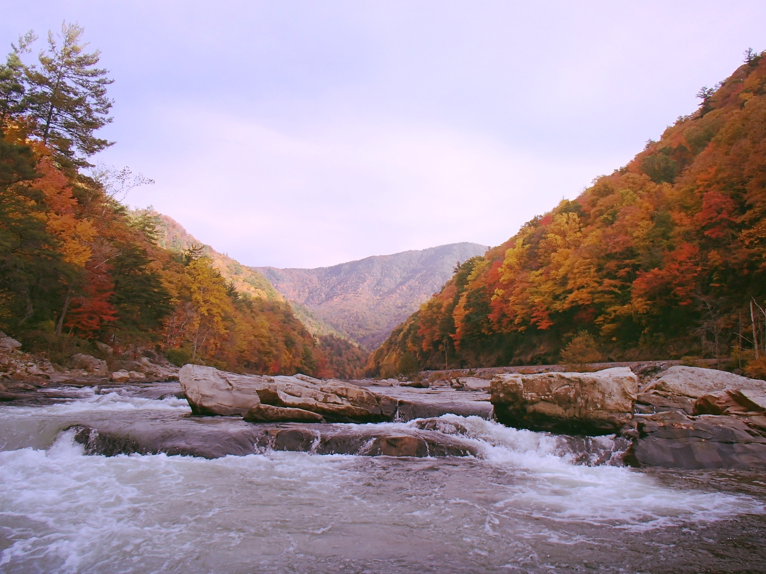 Nolichucky Gorge Whitewater in Fall