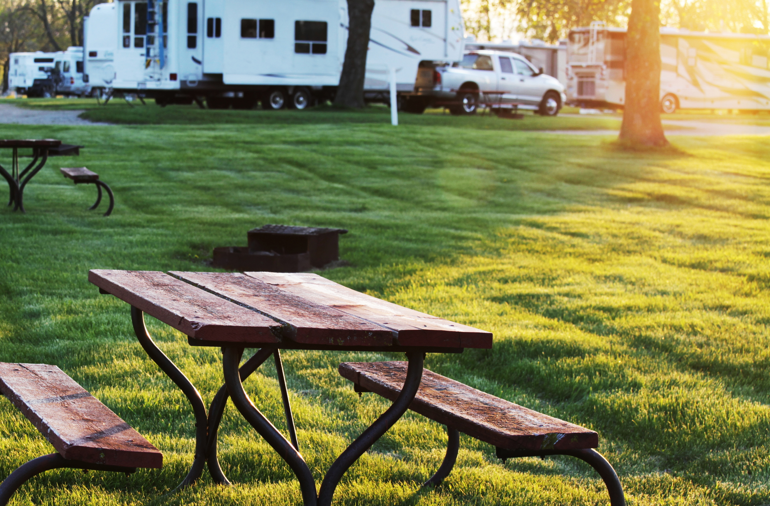 RV Camping and Picnic Tables