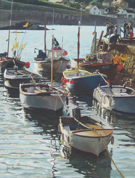 'Coverack Harbour, Cornwall' Acrylic