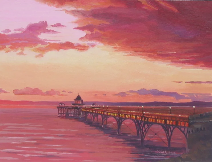 Copper Sunset, Clevedon Pier Acrylic
