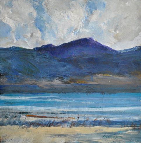 Blue Mountain acrylic on card